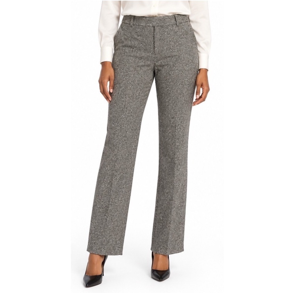 Ann Taylor LOFT Marisa Petite Gray Tweed Wool Silk Blend Dress Pants 10P 112-34
